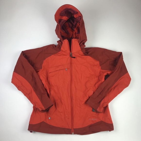 L L Bean Womens Windbreaker Jacket Orange Nylon M - Picture 1 of 8